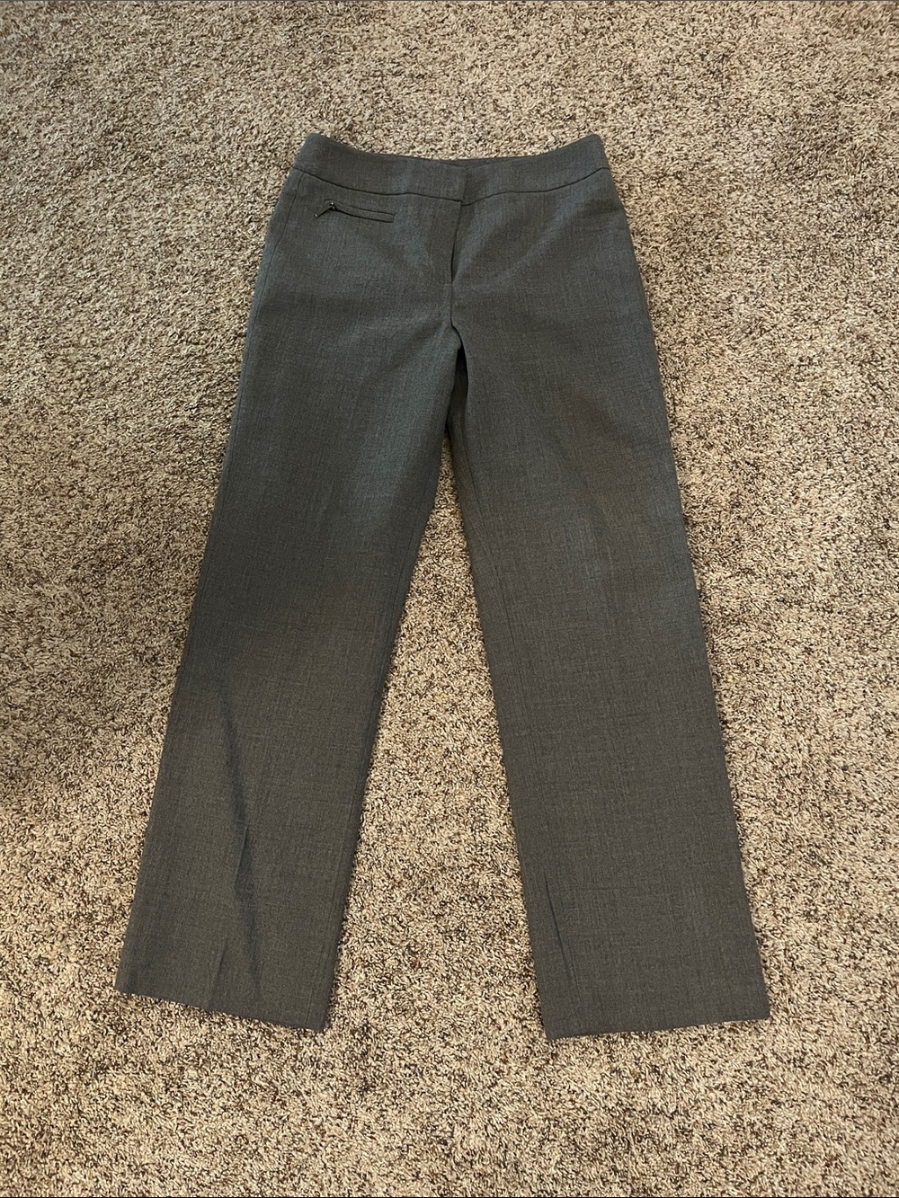 Larry Levine Charcoal Straight-Leg Dress Trousers 100% wool.  Lined 100% poly